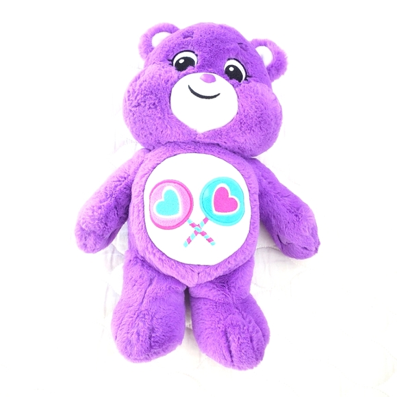 Care Bears Toys Care Bears Share Bear Plush 4 Purple Lollipop